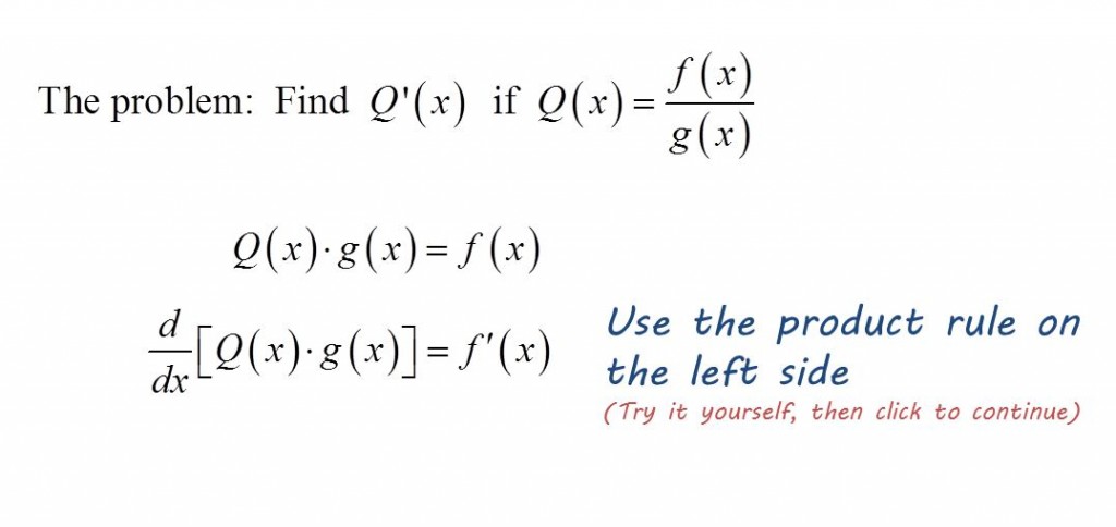 Deriving the Quotient Rule – Continuous Reflection